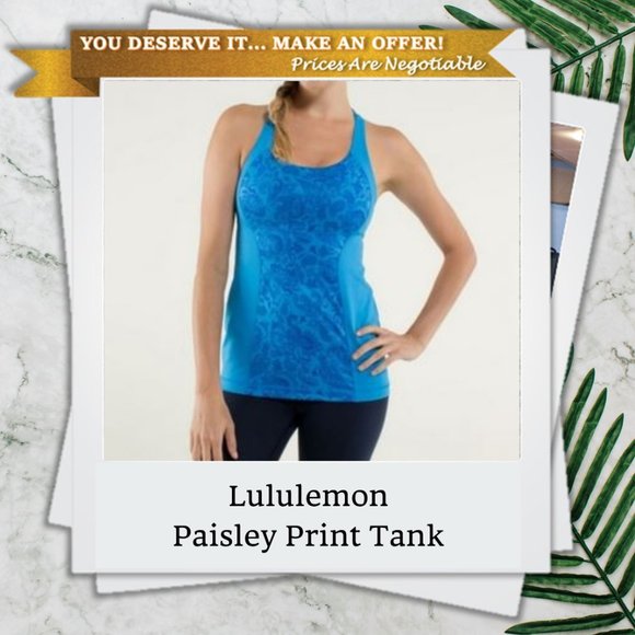 lululemon athletica Tops - Lululemon 4 Blue Paisley Tank